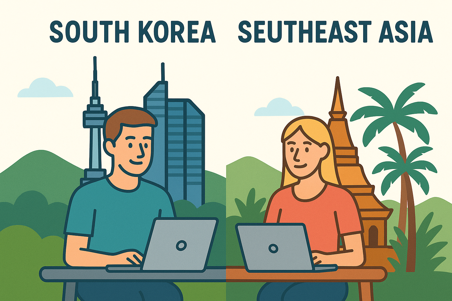digital nomad Korea vs Southeast Asia