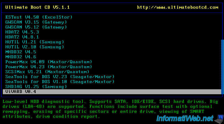 Ultimate Boot CD Windows PE Tool menu